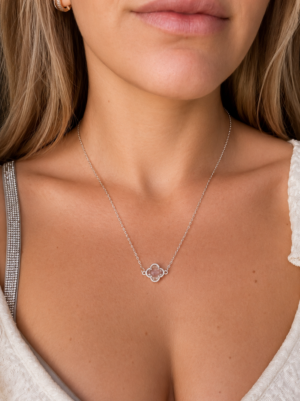 Blush Clover Necklace